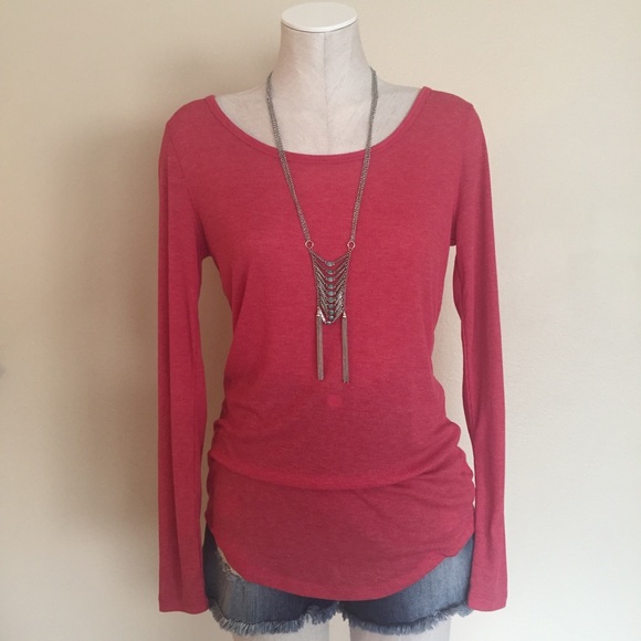 Mossimo Supply Co. Tops - Mossimo Supply Co. Ribbed Long Sleeve Red Shirt